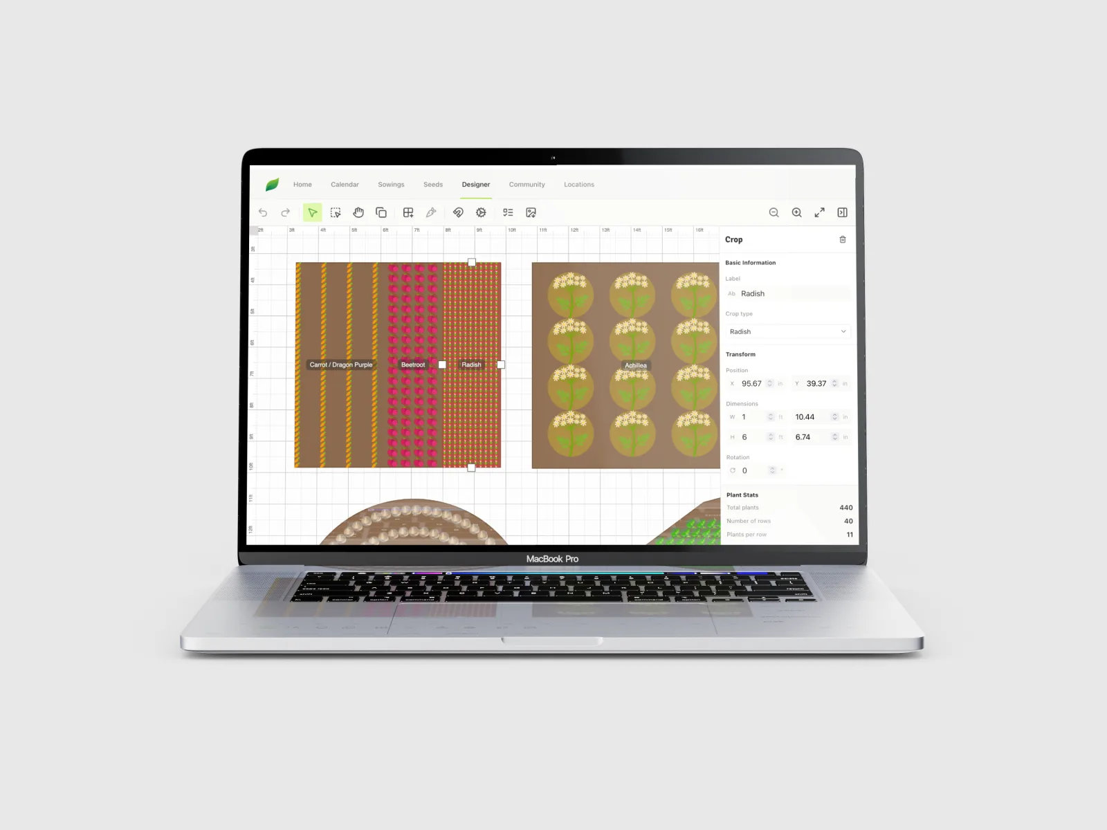 SeedSort planning and tracking interface